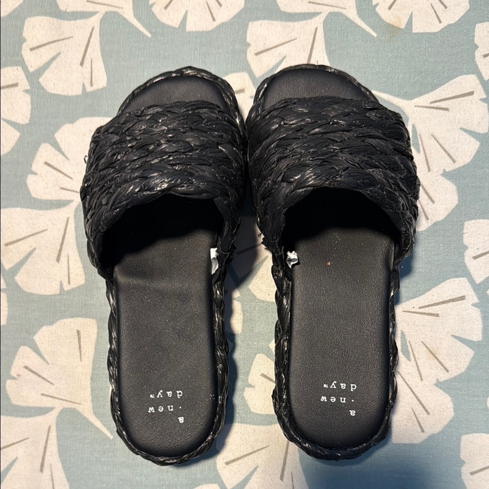 A New Day Black Woven Sandals